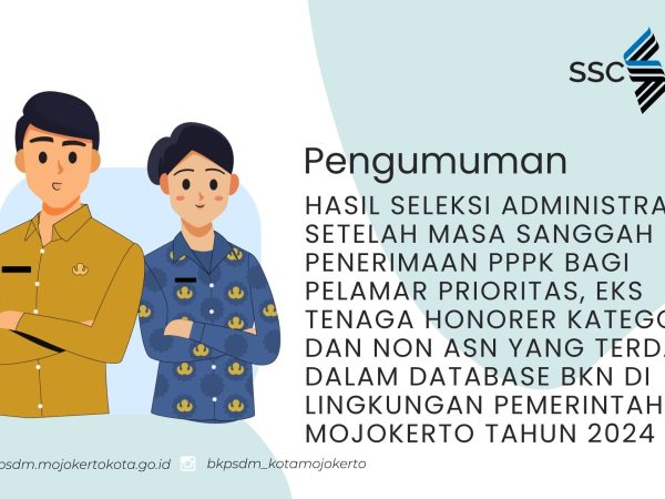 Pengumuman Hasil Seleksi Administrasi Setelah Masa Sanggah Penerimaan PPPK bagi Pelamar Prioritas, Eks Tenaga Honorer Kategori II dan Non ASN yang Terdata dalam Database BKN Kota Mojokerto Tahun 2024